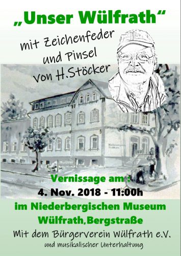 Vernissage der Ausstellung "Unser Wülfrath -  mit Zeichenfeder und Pinsel" von H. Stöcker